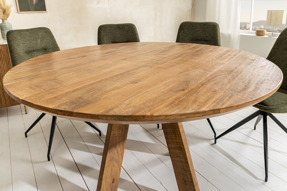 Runder Esstisch ART WOOD 120cm braun massiv Mangoholz