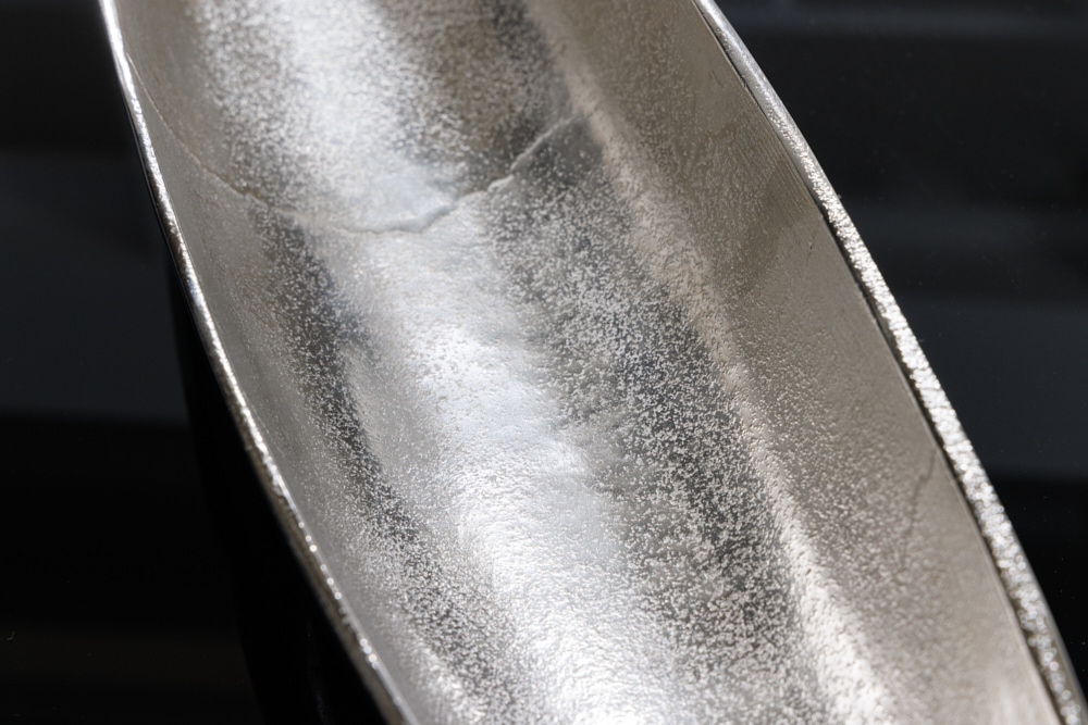 Deko Schale SILVER LEAF 80cm silber handmade Aluminium Deko Schale SILVER LEAF 80cm silber handmade Aluminium