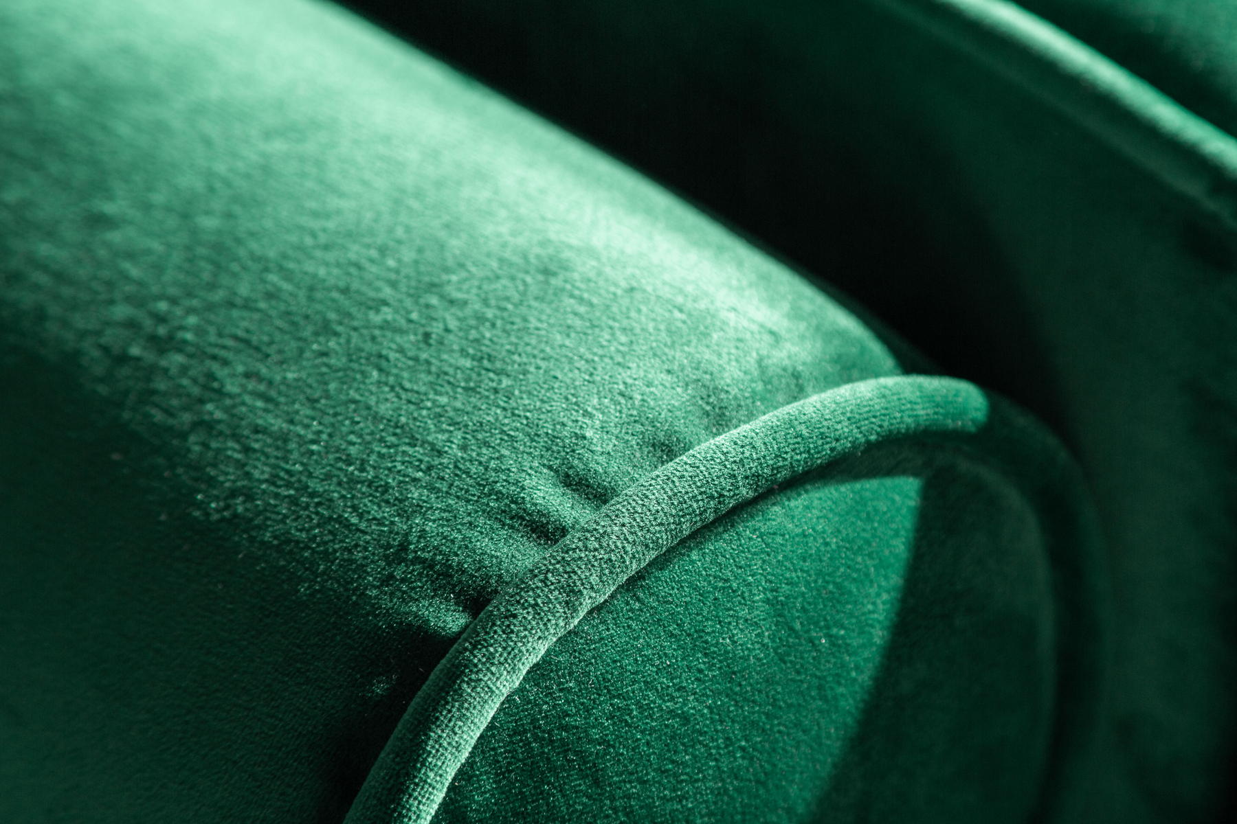 Design 3-Sitzer Sofa COZY VELVET 220cm smaragdgrün Samt Federkern Lounge
