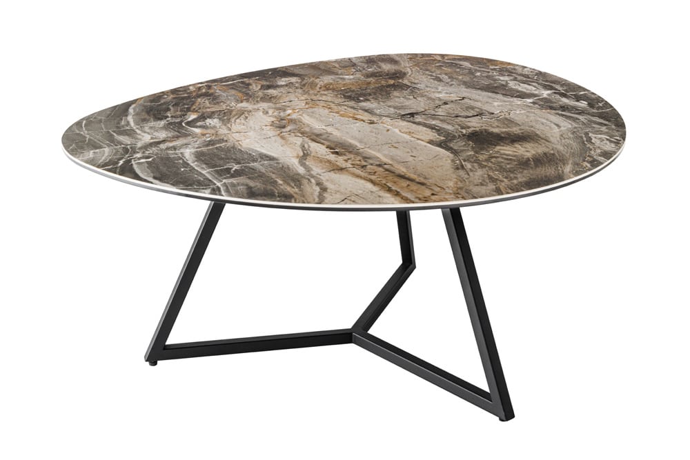 Moderner Couchtisch MARVELOUS 90cm taupe Marmor Keramik made in Italy