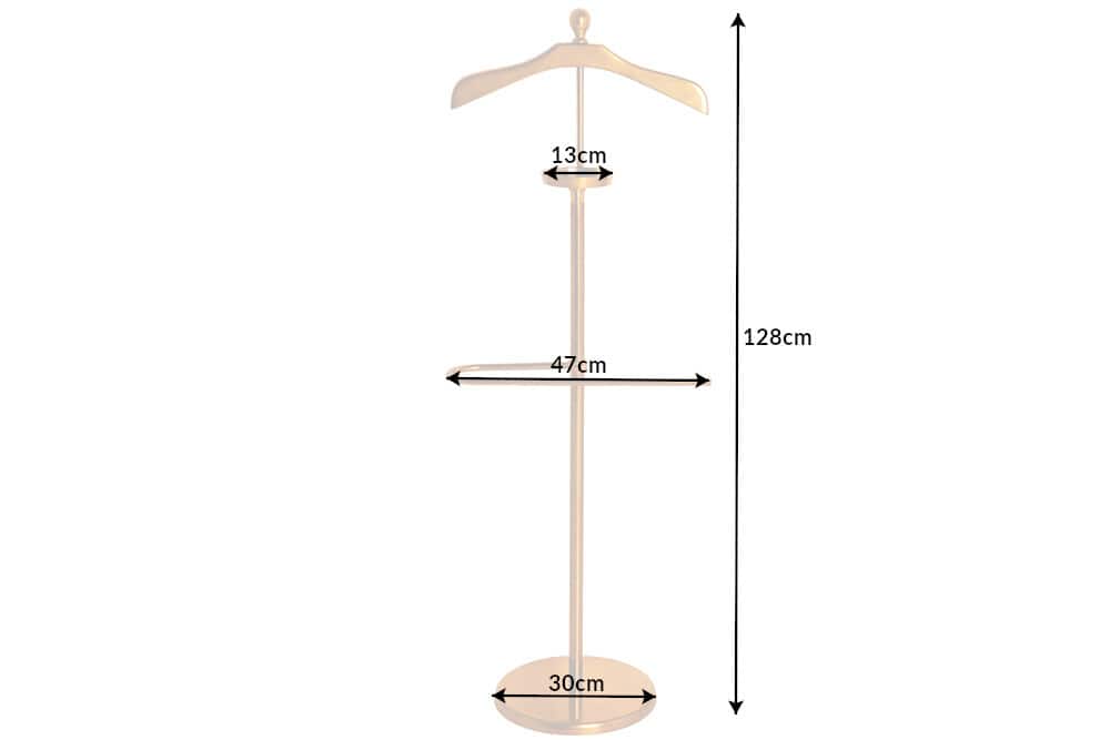 Eleganter Herrendiener VALET 128cm gold Aluminium Kleiderhaken Garderobenständer
