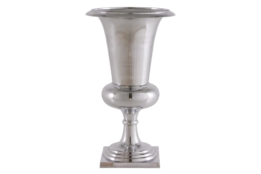 Design Vase GOAL 60cm silber Pflanzen Pokal Aluminium