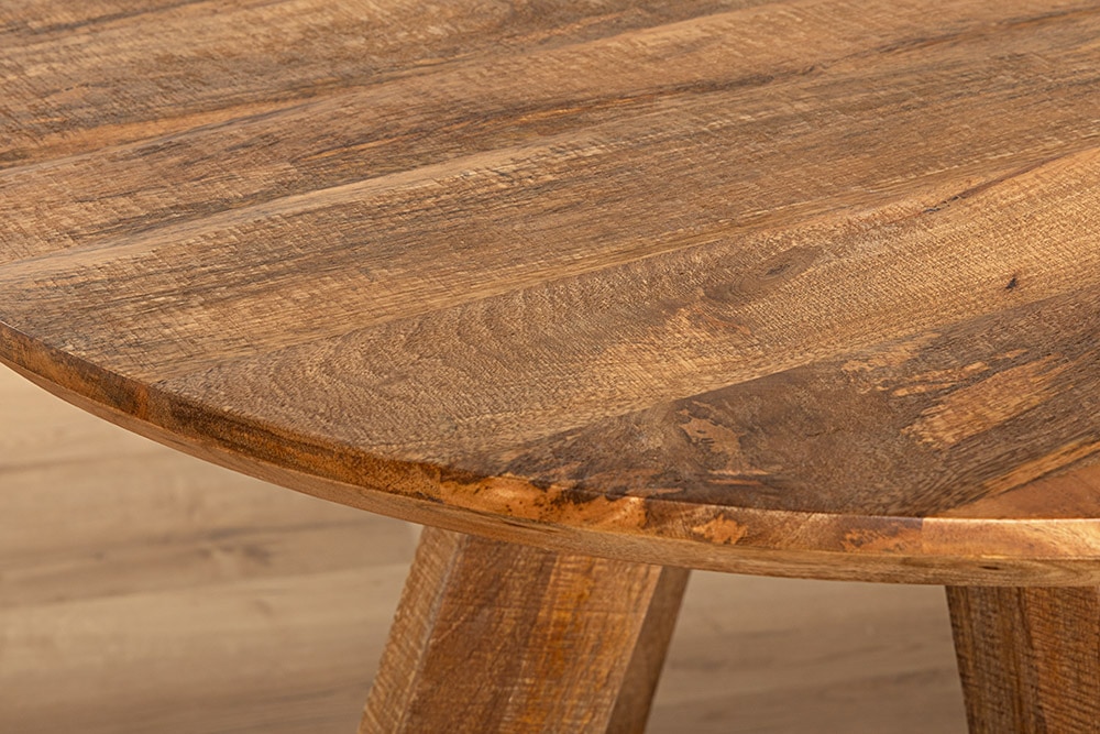 Runder Esstisch ART WOOD 100cm braun massiv Mangoholz