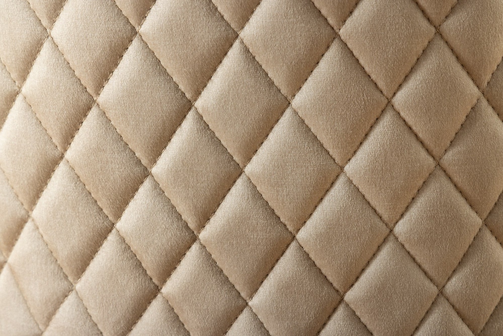 Barock Stuhl CASTLE DELUXE beige Samt gold Edelstahl mit Löwenkopf Ziernieten