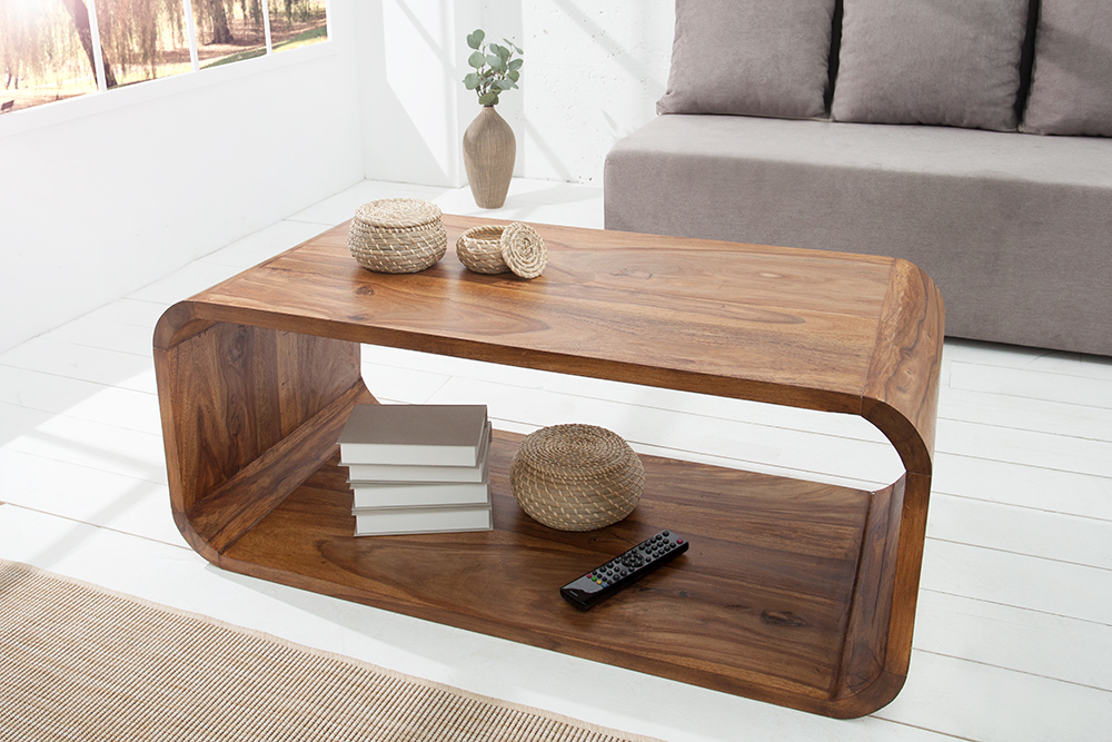 Massivholz Couchtisch CUBUS 100cm braun Sheesham stone finish TV-Board handemade Massivholz Couchtisch CUBUS 100cm braun Sheesham stone finish TV-Board handemade