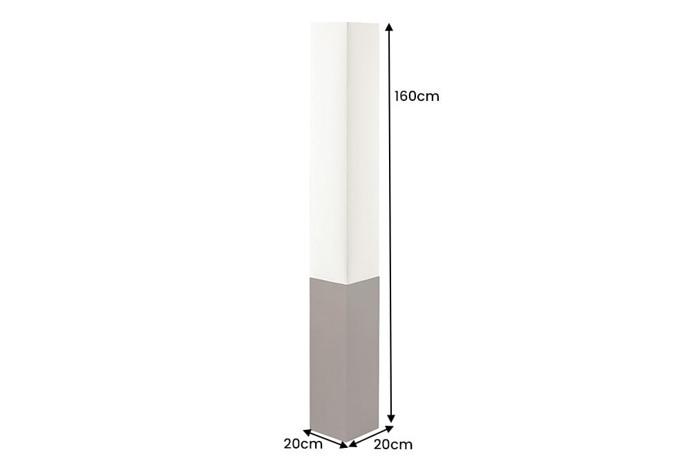 Stilvolle Stehlampe PARIS CLASSIC 160cm weißer Stoffschirm dunkelbrauner Fuß