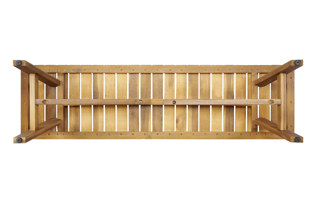 Outdoor Sitzbank BALI 110cm natur honey Akazienholz wetterfest Balkonbank