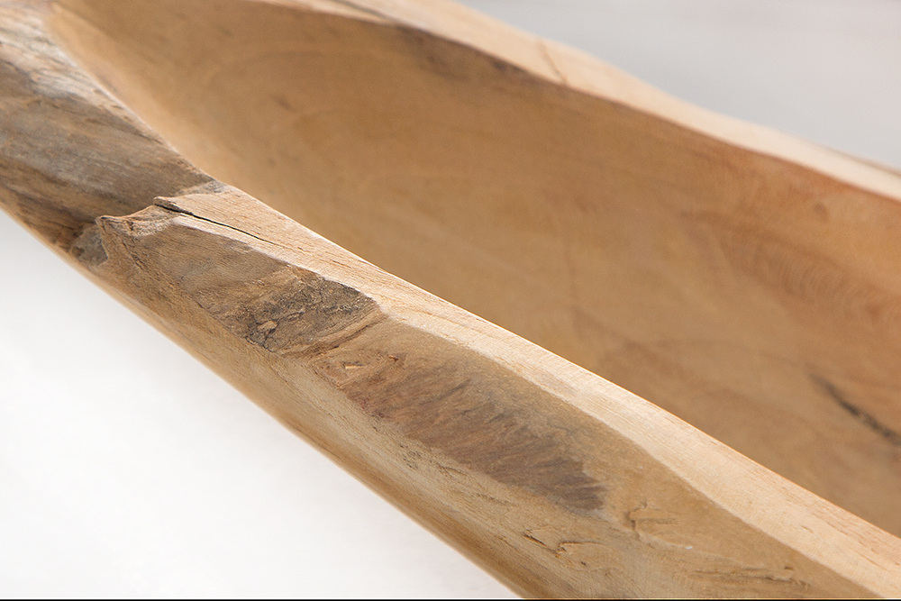 Massive Schale NATURE BOAT 60cm natur Teakholz Wurzelholz