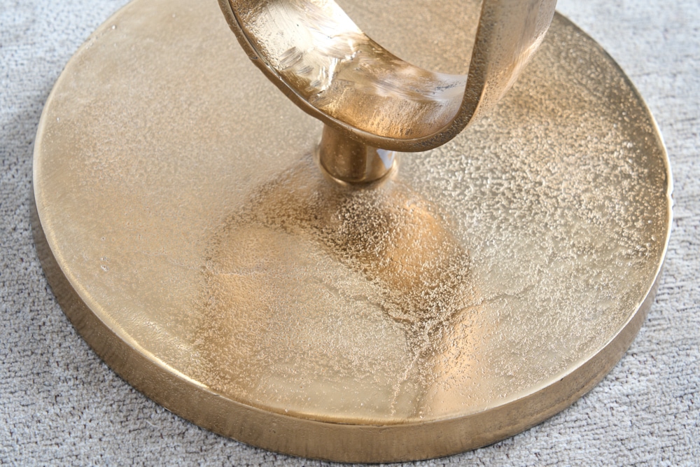 Runder Beistelltisch ELEGANCE 60cm gold Metall Aluminium handmade