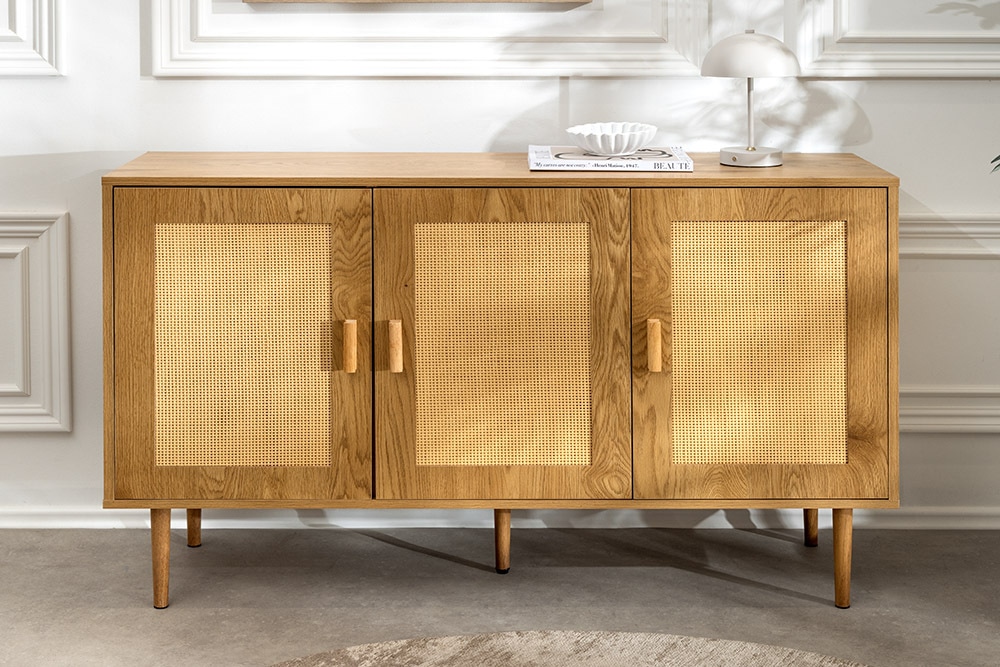 Design Sideboard VIENNA 120cm natur Wiener Geflecht Kommode