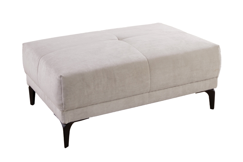Moderner Sitzhocker DESIGNO 110cm beige Cord Metallfüße
