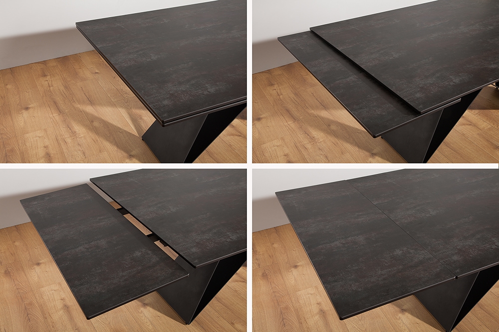 Ausziehbarer Esstisch PROMETHEUS 180-220-260cm Lava Keramik made in Italy
