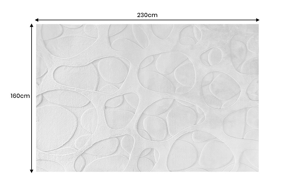 3D Hochflor Teppich LUNA 230x160cm hellgrau Hoch-Tief-Effekt Indoor-Teppich