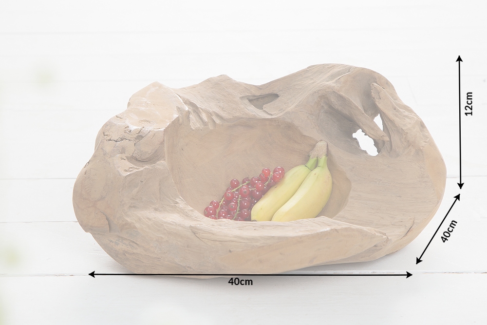 Massive Schale NATURE ROOT 40cm natur Teakholz Wurzelholz