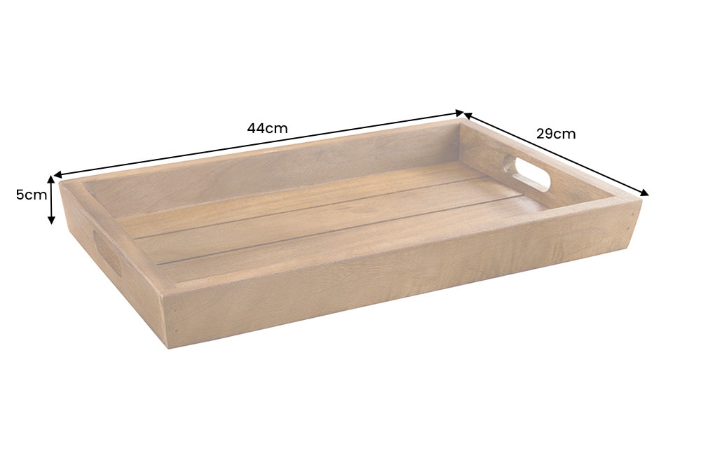 Massives Tablett MAKASSAR 45cm braun honey finish Mangoholz