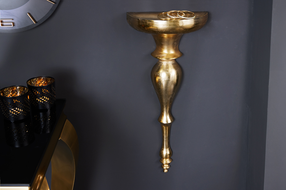 Barock Wandkonsole SCALA 60cm gold Metall Wandregal handmade Wanddekoration Barock Wandkonsole SCALA 60cm gold Metall Wandregal handmade Wanddekoration