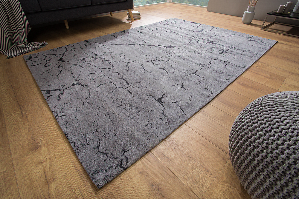 Design Teppich FIRE & EARTH 240x160cm grau Baumwolle