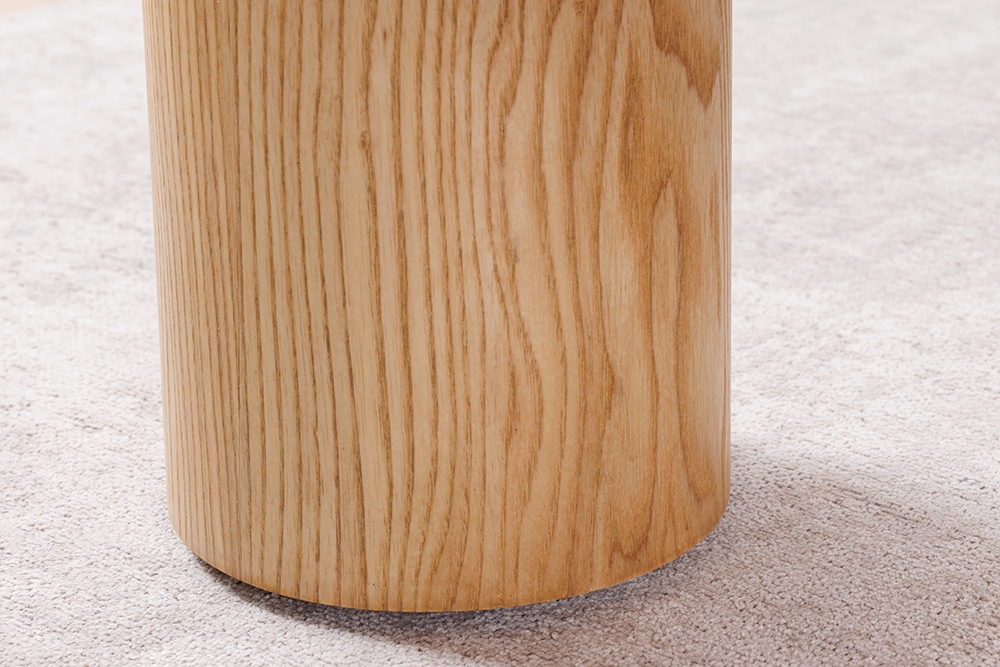 Stilvoller Couchtisch ORGANIKO 110cm natur Eiche Travertin Keramik