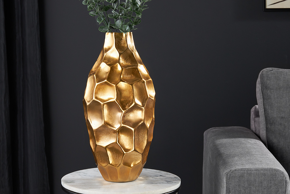 Elegante Vase ORGANIC ORIENT 45cm gold Hammerschlag Design