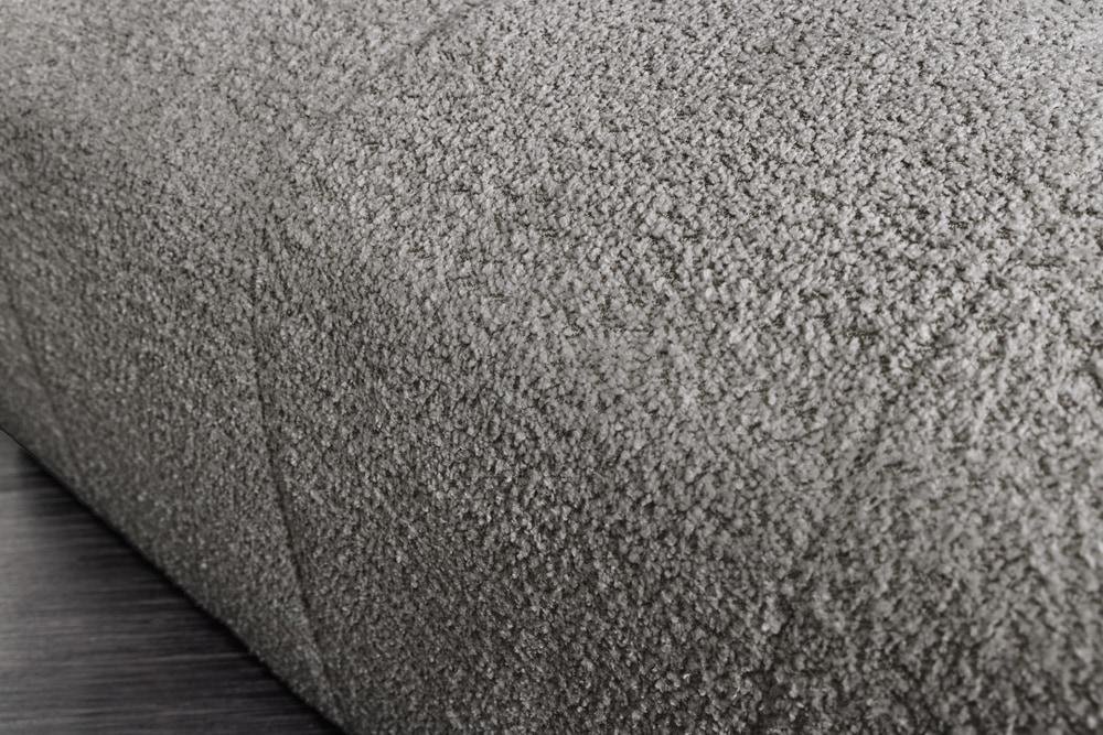 Moderner Hocker ROYAL 120cm grau Bouclé Federkern Sitzhocker Fußhocker