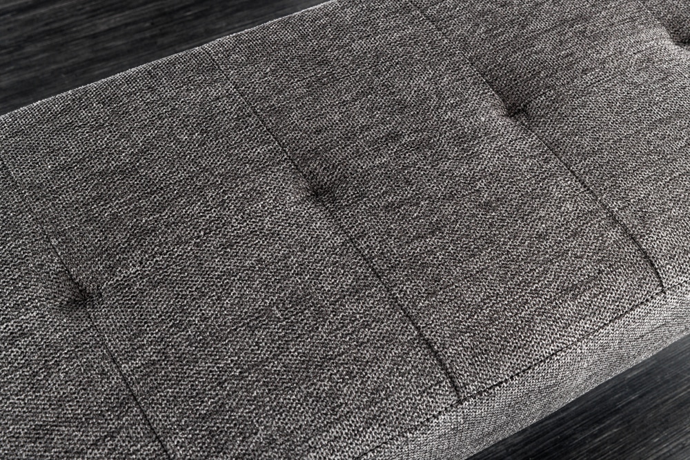 Design Sitzbank BOUTIQUE 100cm grau Strukturstoff Metallbeine schwarz