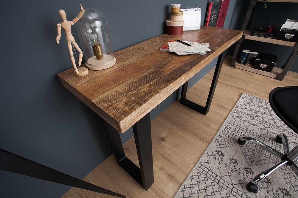 Design Konsolentisch IRON CRAFT 115cm Mangoholz Eisen Schreibtisch