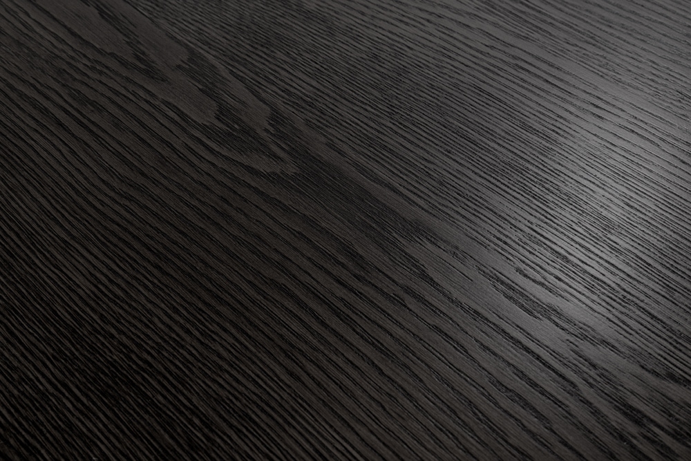 Runder Esstisch VALHALLA WOOD 140cm schwarz Eichenholz Säulenfuß