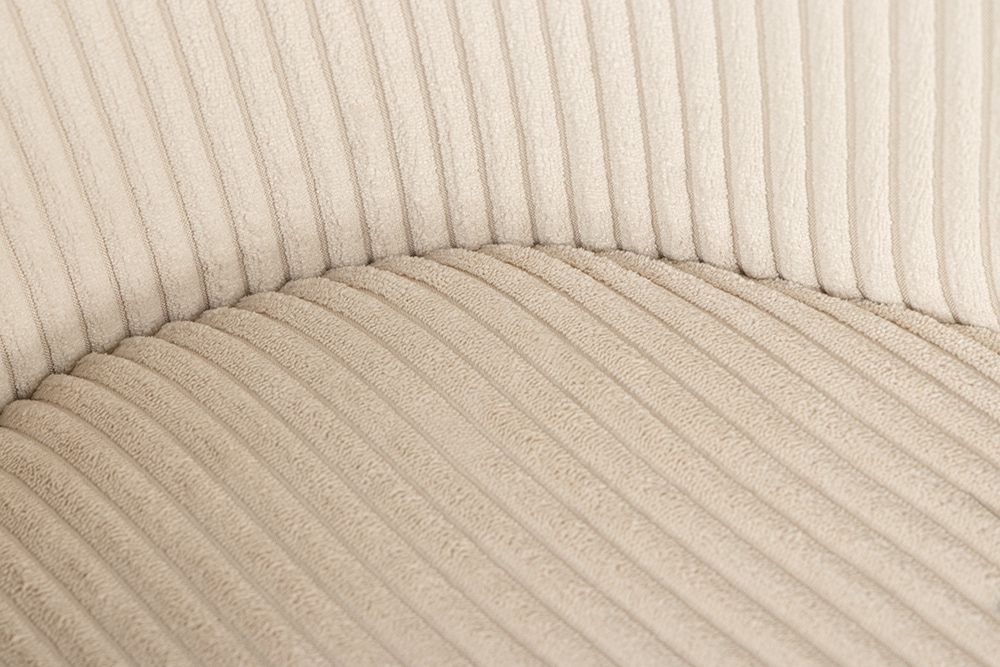 Design Stuhl LYON beige Cord schwarze Metallbeine