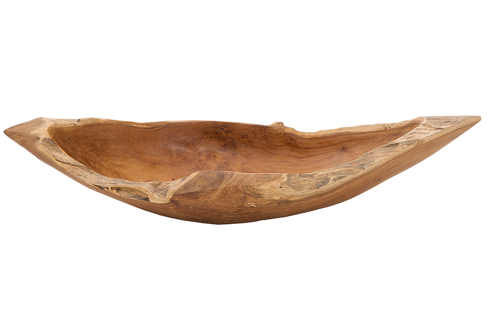 Massive Schale NATURE BOAT 60cm natur Teakholz Wurzelholz