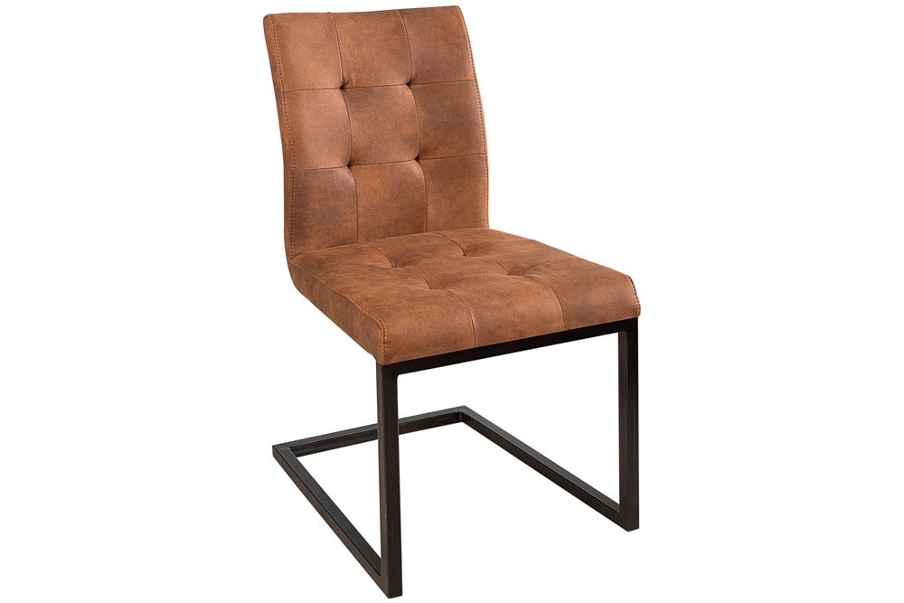Design Freischwinger Stuhl OXFORD vintage braun Gestell Eisen