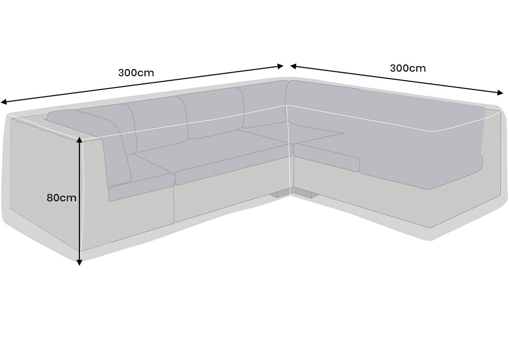 Premium Schutzhaube PRESTIGE PROTECT 300cm anthrazit Ecklounge L- Form Abdeckung