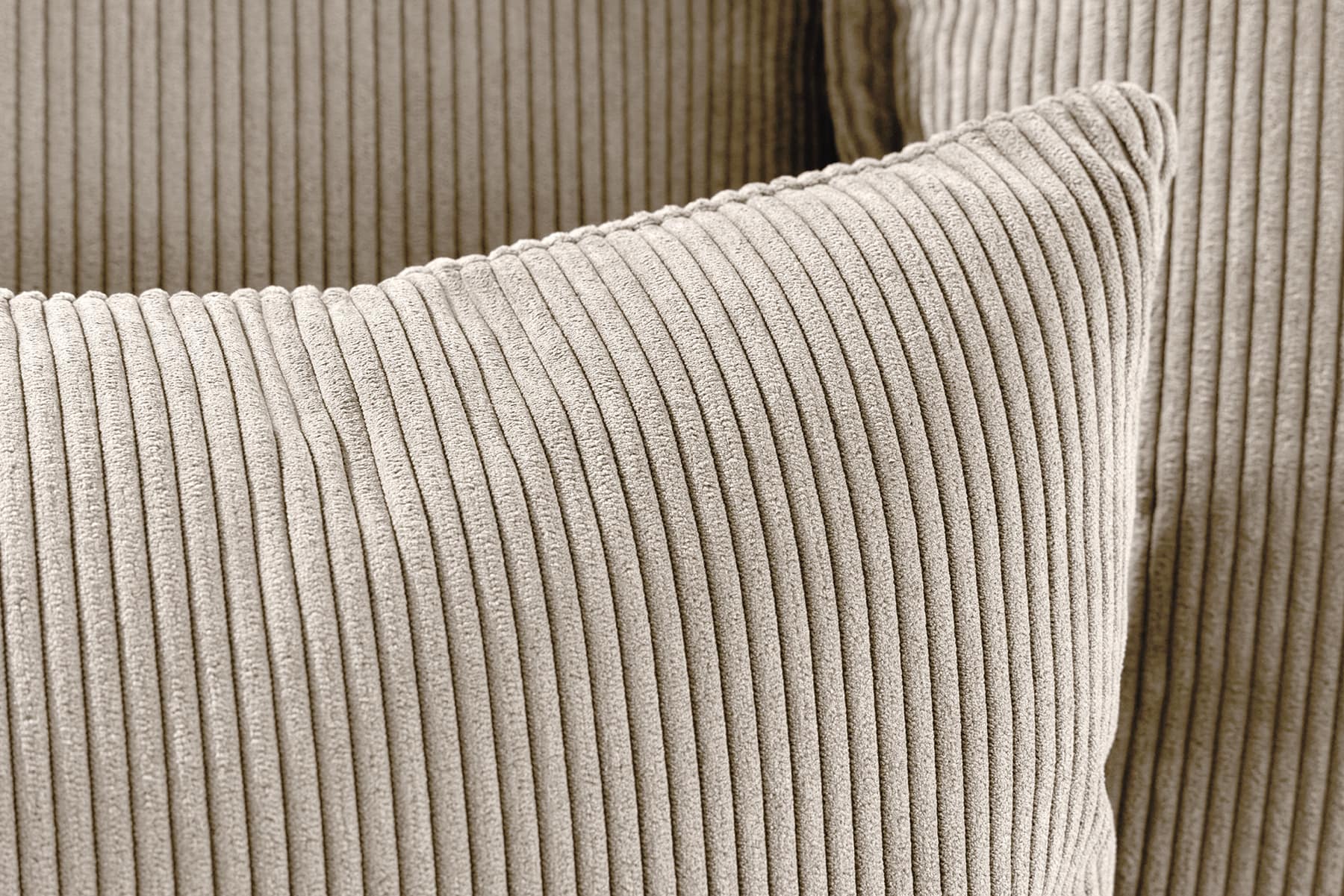 Großes 3-Sitzer Sofa HEAVEN 200cm greige Cord Federkern Hussensofa