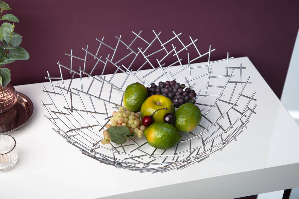 Design Schale STRUCTURE 45cm silber pulverbeschichtetes Metall » Jetzt kaufen