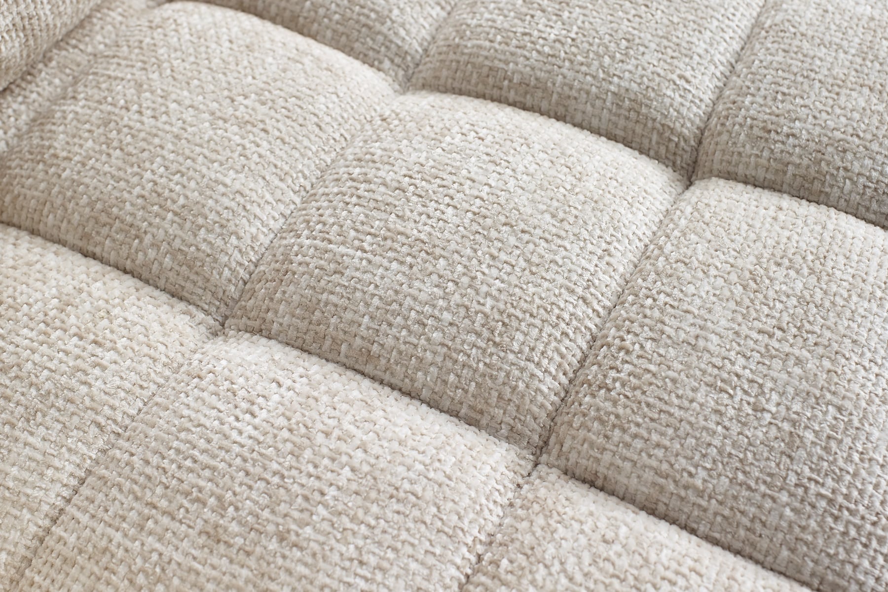 Design Sofa COZY VELVET 220cm beige Chenille Federkern 3-Sitzer mit goldener Kappe