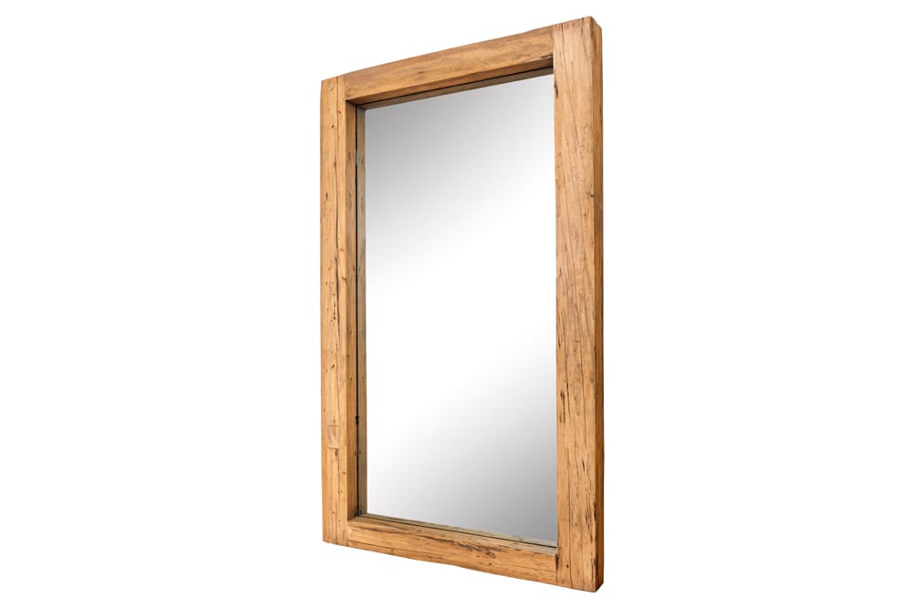 Massiver Spiegel JAVA 180cm natur recyceltes Teakholz hängend oder stehend