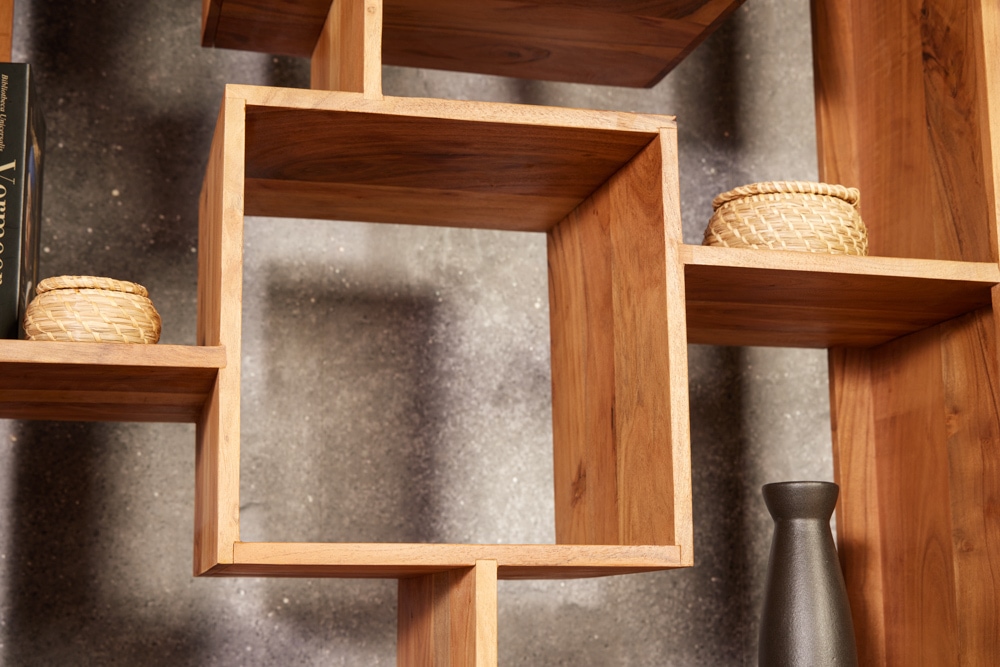 Massivholz Bücherregal CUBUS 190cm Akazie honey finish Metallfüße schwarz Standregal Massivholz Bücherregal CUBUS 190cm Akazie honey finish Metallfüße schwarz Standregal