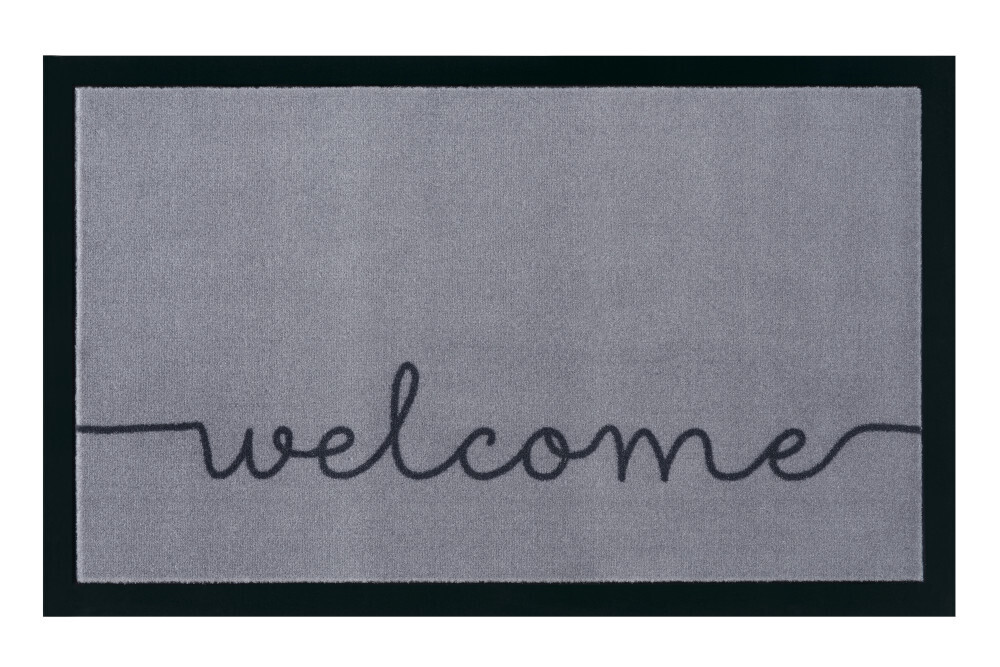 Strapazierfähige Fußmatte CLEAN WELCOME 75x45cm grau Fußabtreter Modern Design
