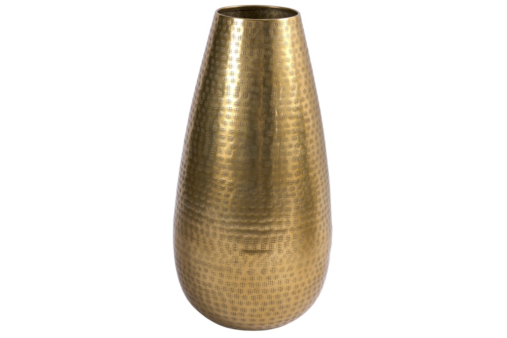 Elegante Vase ORIENT 50cm gold im Grid Hammerschlag Design