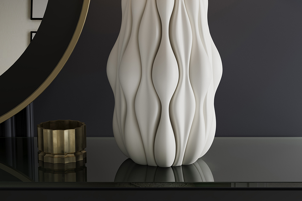 Moderne Tischlampe ELEGANCIA 65cm weiß gold Keramik weißer Leinenschirm