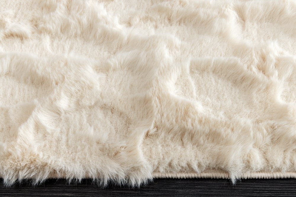 3D Hochflor Teppich DUNE 230x160cm beige Hoch-Tief-Effekt
