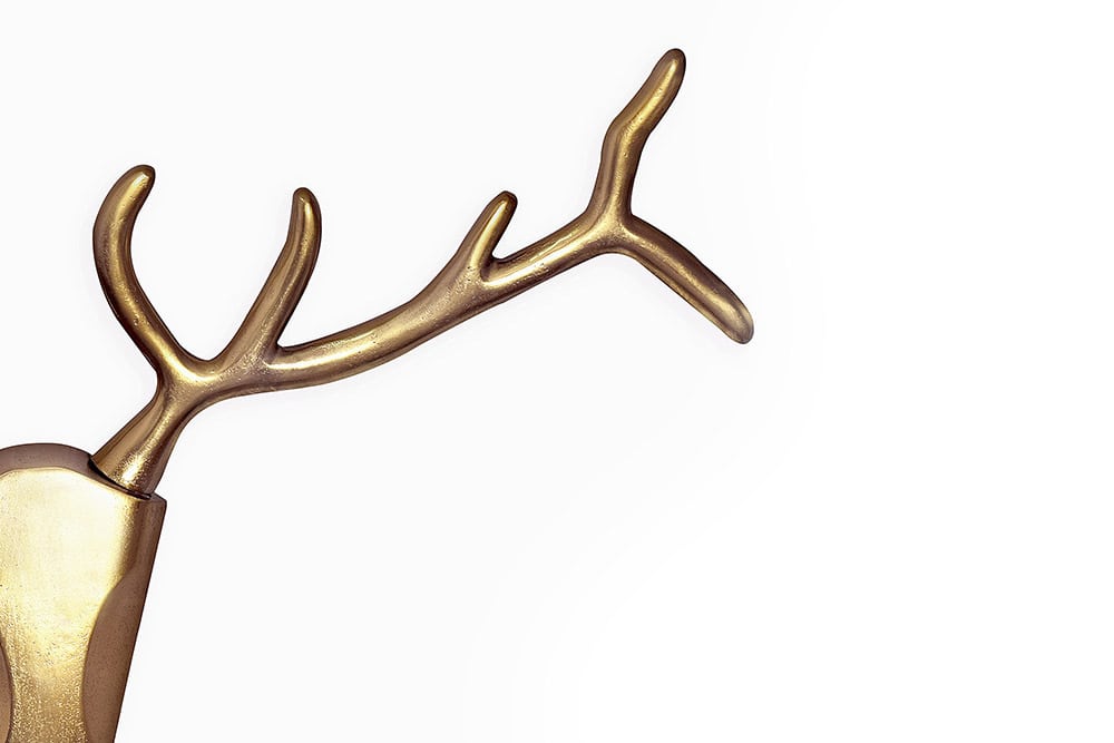 Moderne Wanddekoration VEADO 100cm gold Hirschgeweih