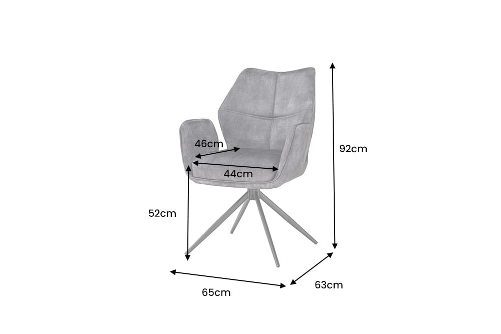 Drehbarer Design Stuhl CONCORD dunkelgrau Samt Taschenfederkern Metallgestell schwarz
