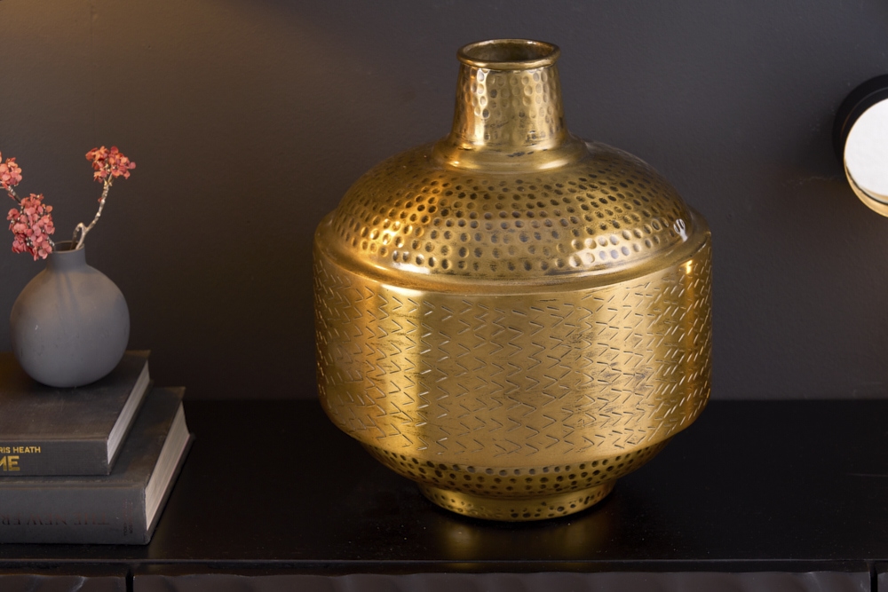 Elegante Vase ORIENT 35cm gold Hammerschlag Design