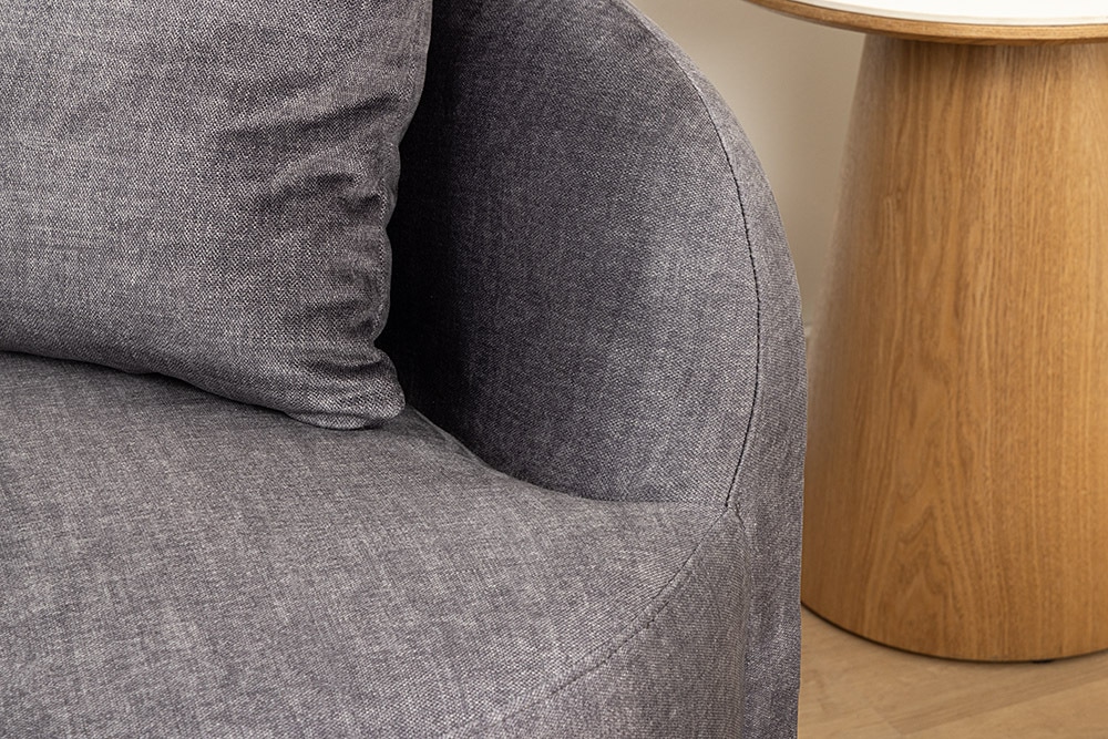 Extravagantes Sofa ELEMENTAL 180cm graphit grau Samt 2-Sitzer Couch organische Form