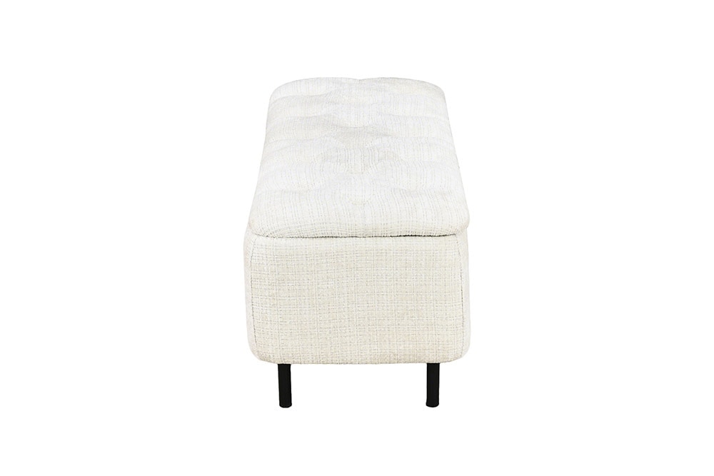 Extravagante Polsterbank EN VOGUE 120cm beige Cremona Chenille Sitzbank mit Stauraum
