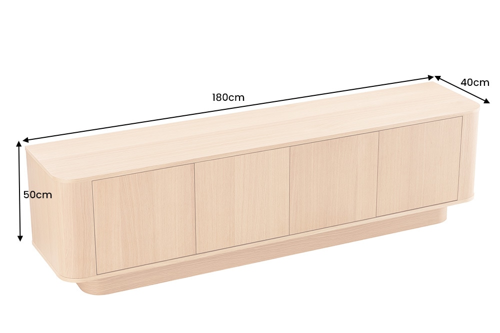 Modernes TV-Board VALHALLA WOOD 180cm natur Eichenholz Lowboard mit Stauraum
