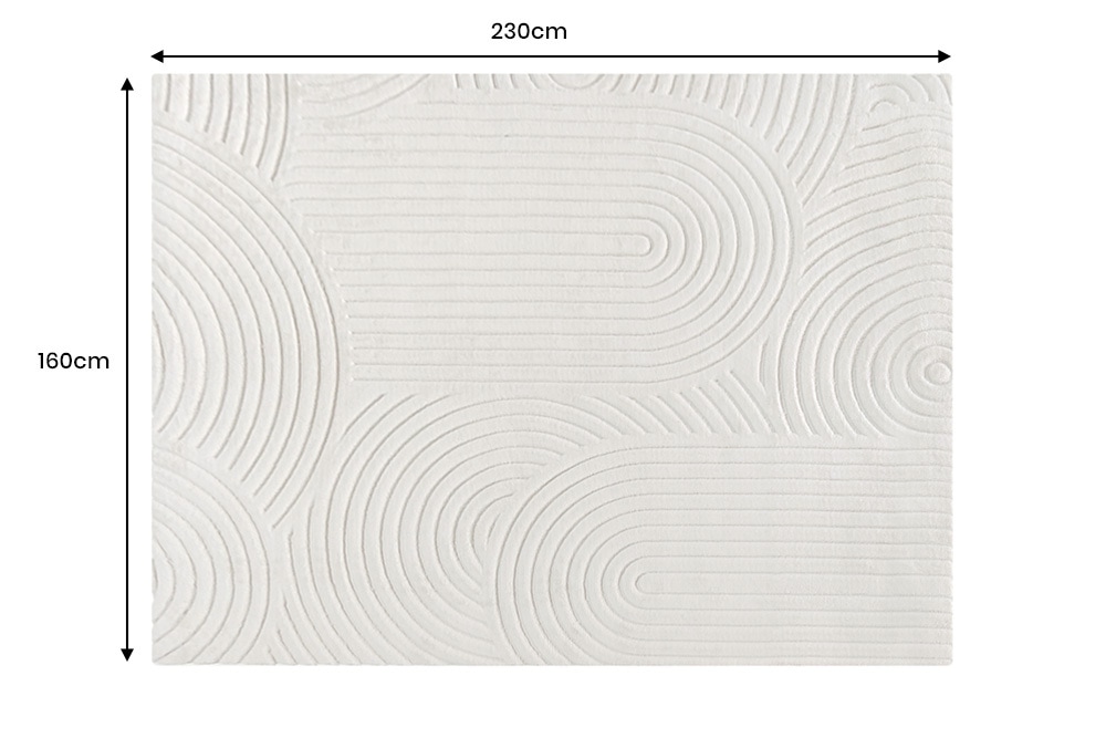 3D strukturierter Kurzflor Teppich ART DECO 230x160cm beige Hoch-Tief-Effekt