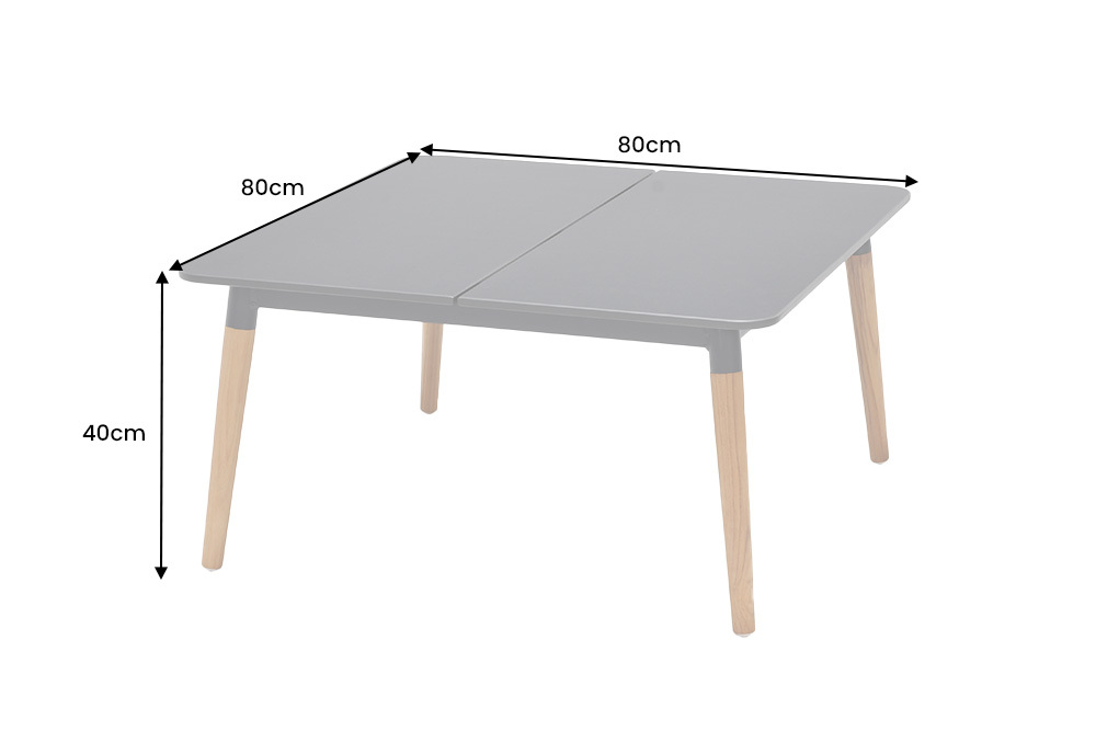 Outdoor Beistelltisch IPANEMA 80cm anthrazit Aluminium Teakholz wetterfest Gartentisch
