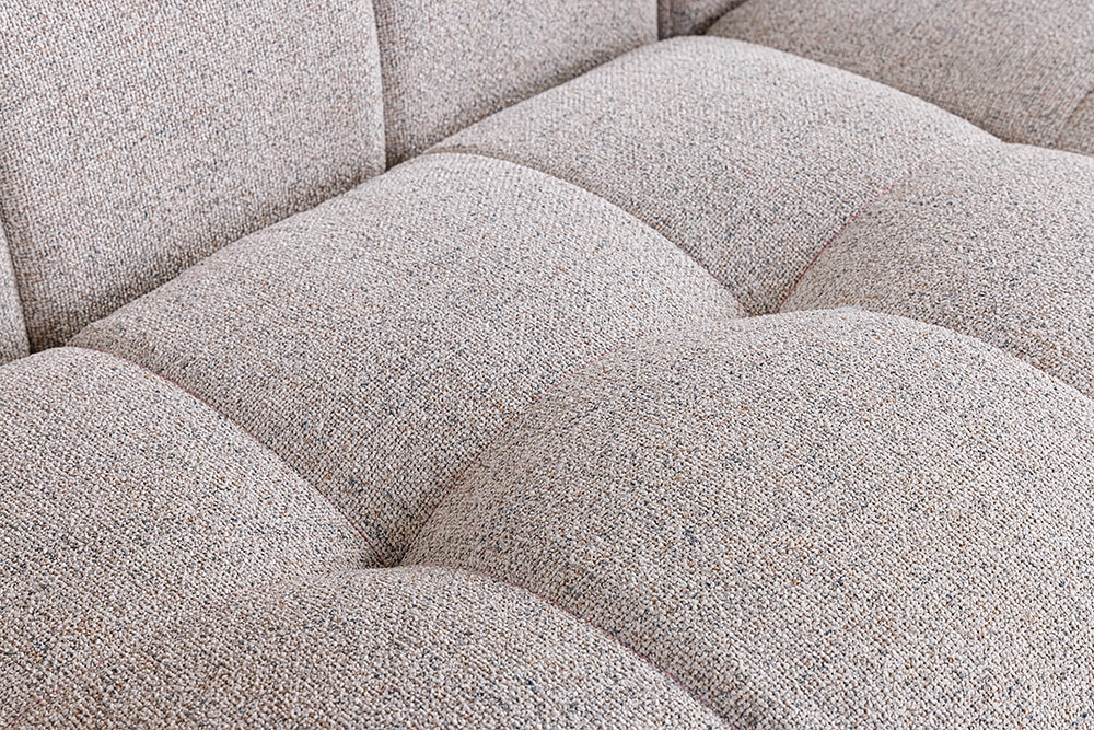 Modernes Ecksofa ZERO GRAVITY 240cm graphit beige Strukturstoff 3-Sitzer Couch