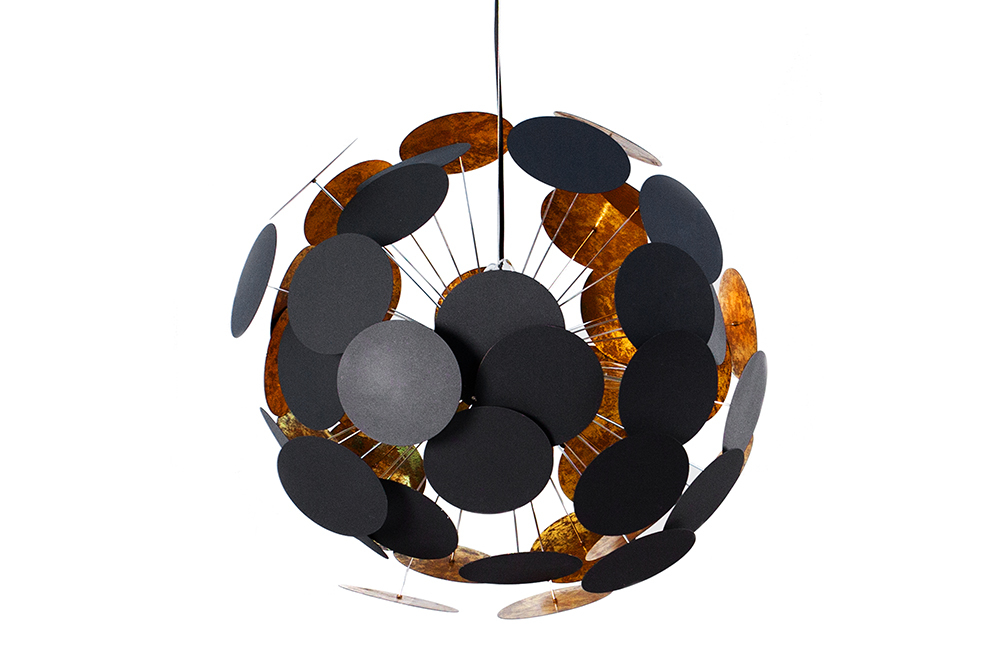 Moderne Design Hängeleuchte INFINITY HOME 70cm schwarz gold Pendelleuchte